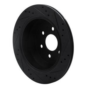 Chevrolet Colorado Brake Rotor (1) - Rear Left - R1 Concepts - Drilled & Slotted - Black - `15-`20